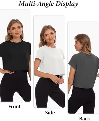 Dalavch 4/6 Pack Women's Crop Top Short Sleeve Athletic Workout Loose Fit