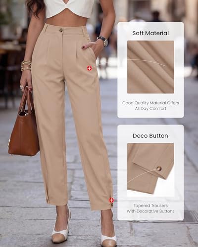 BTFBM Business Casual Outfits for Women Tapered Work Pants