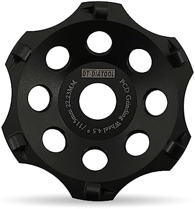 DT-DIATOOL PCD Diamond Grinding Cup Wheel 4-1/2 Inch Arbor 7/8" for Concrete Floor Epoxy Coating Adhesive Residue Paint Coatings
