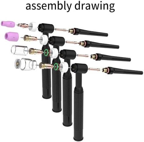 123 Pcs TIG Welding Torch Kit - Alumina Nozzle, Collets, Stubby Gas Lens #12 Heatproof Glass Cup, Consumables for WP-17/18/26
