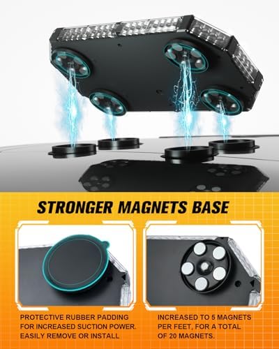 LUMENIX 56 LED Amber White Rooftop Beacon Strobe Light Bar for Trucks