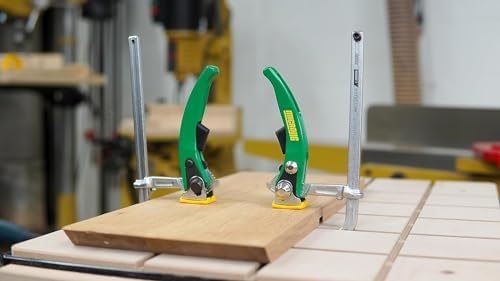 MICROJIG MatchFit Ratchet Clamp, 2-PACK | 7-Inch Capacity, Anti-Pivot Spring, Quick Release Trigger, No-Mar Clamp Pad, Compatible with Dovetail System & Track Saw Guide Rails, DVC-700RAPX2