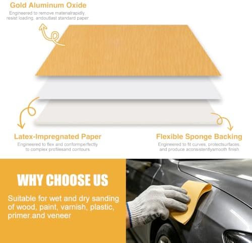 Premium Soft Hand Sanding Sheets Roll,Flexible Abrasive Sandpaper for Auto Body Repair, Paint Prep & Fine Woodworking,Ideal for Professional Mechanics and DIY,150Pcs/Roll,Grit 320