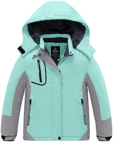 wantdo Girls Winter Ski Coat Fleece Snowboarding Jacket Waterproof 10000mm