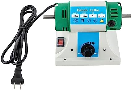 Jewelry Buffer Polisher, Bench Buffer, Adjustable Speed Bench Grinder Polishing Buffing Machine, Includes 2 Cloth Wheels, 2 Abrasive Fiber Wheels,1 Tweezers