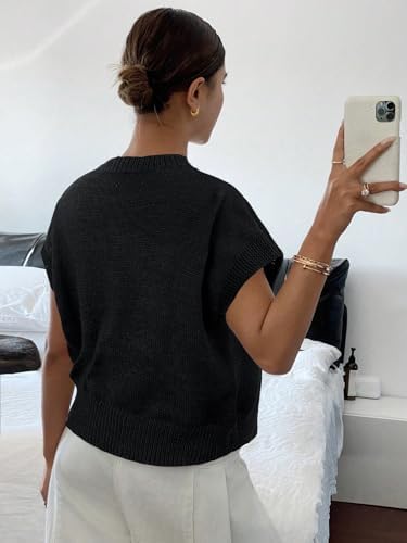SOLY HUX Women's Short Sleeve Business Casual Sweater