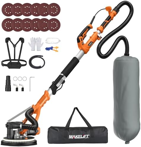 1050W Drywall Sander, 5-Speed 1000-2100RPM, Foldable & Extendable Handle