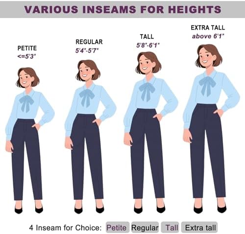 iChosy Women's Stretch Straight Leg Dress Work Pants Business Casual Slacks
