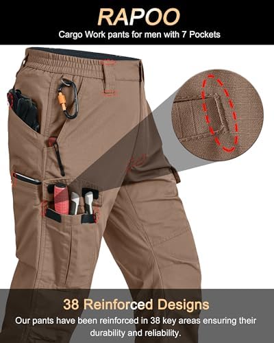 Mens Cargo Pants Ripstop Breathable Tactical Hiking Pants with 7 Pockets