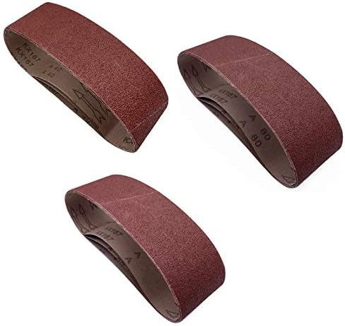 Taokyid 3 Inch x 24 Inch Sanding Belts, 8 Each of 40 60 80 Grit, 24 Pcs