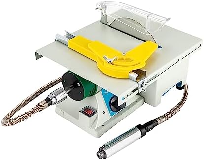 750W Lapidary Saw Polisher Multifunctional Rock Cutting Saw Adjustable Speed Stone Cutter (800-10000 RPM) with Angle Ruler for Polishing, Grinding, and Cutting Jade, Metal, Wood (6in Blade)