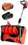VOLTASK Cordless Snow Shovel, 24V | 13-Inch | 4-Ah Cordless Snow Blower, Battery Snow Blower with Directional Plate & Adjustable Front Handle (4-Ah Battery & Quick Charger Included)
