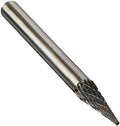 Drill America SM-53 Carbide Burr/Rotary File Cone Pointed-End Double Cut for Die Grinder 3/16" Dia. x 1/2" Cut Length with 1/8" Shank and 2" Overall Length, DUL Series