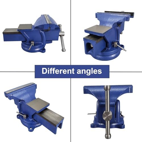 8 Inch Milling Machine Vise Bench Clamp Vise with 360°Flexible Swivel Locking Base High Precision Milling Machine Bench Vise Industrial Grade Vise