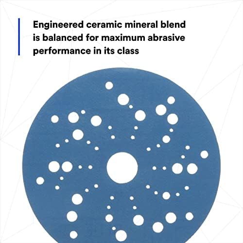 3M Hookit Blue Abrasive Disc Multi-Hole, 36166, 5 in, 400+