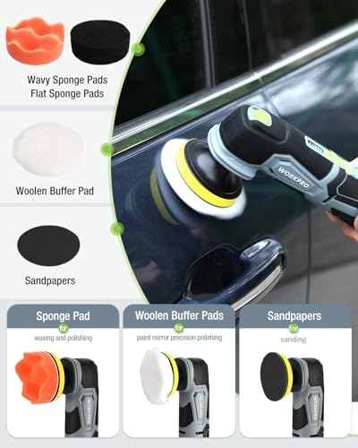 WORKPRO 12V Cordless Mini Buffer Polisher Kit