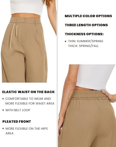 FUNYYZO Wide Leg Dress Pants for Women Work Slacks Business Casual Outfits