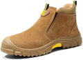 GLANOUDUN Steel Toe Shoes for Men Welding Work - Slip-On, Mid-Top Coverage