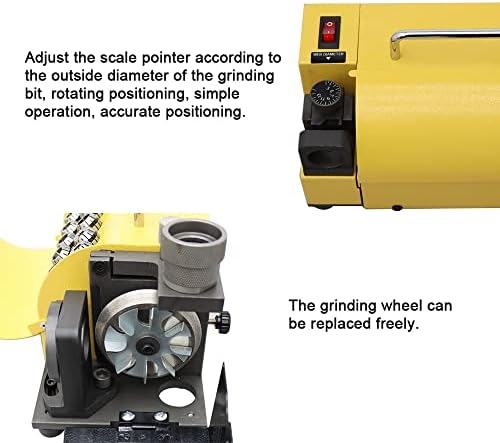 Drill Bits Sharpener,Twist Drill Bit Sharpener for 3-13mm with 100°(90°）-135° Angle Adjustment Portable & Precision Sharpening with 11 Collets 110V 120W (CBN Wheel for HSS)