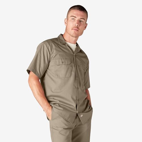 Dickies Men’s Short Sleeve Work Shirt – Durable Twill Button Down Shirts for Men, Lightweight Uniform for Daily Wear