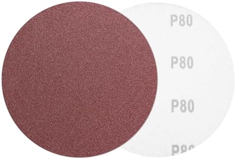 HARFINGTON 5 Pcs 6 Inch Sanding Discs 80 Grit Red Aluminum Oxide