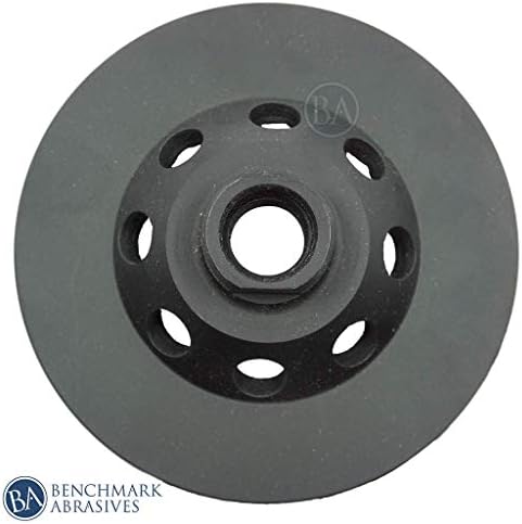 Benchmark Abrasives 4" Double Row Diamond Grinding Cup Wheel for Angle Grinder with 5/8"-11 Arbor Hole Use on Concrete, Granite, Marble, Masonry, Natural Stone