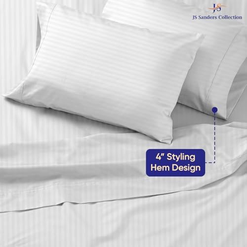 JS Sanders Collection 4PC Boat Sheet Set Universal AFT Berth, Silver Stripe