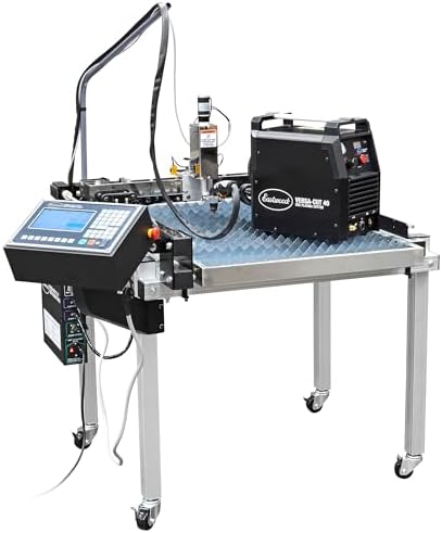 Eastwood Versa-Cut 2'X2' CNC Plasma Table With CNC Cut 40A Plasma Cutter Machine with Cutting Torch | All-in-One Professional Dual Voltage Metal Precision Cutting and Sheet Fabrication Equipment Set