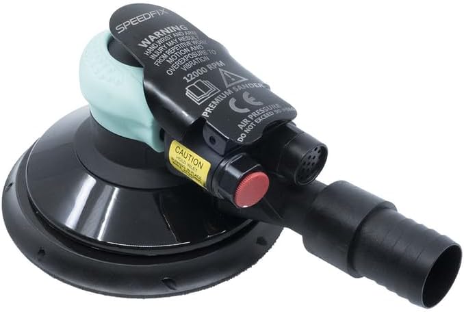 Benchmark Abrasives Professional Heavy Duty Dual-Action Random Orbital Sander with PSA and Hook & Loop Backing Pads, Orbital Pneumatic Sanding Disc Sander, Woodworking Automotive (6" Vacuum)