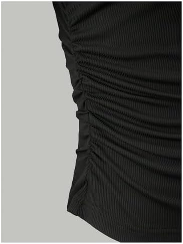 OYOANGLE Women's 3 Pack Business Casual Outfits Mock Neck Ribbed Tank Tops