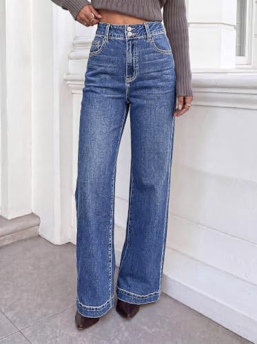 KIRUNDO Wide Leg Jeans for Women High Waisted Denim Pants