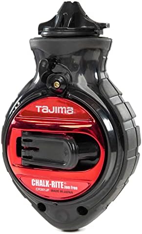 TAJIMA Chalk Line - Chalk-Rite Jam Free Special Edition Chalk Line with Extra Bold 1mm Snap Line & Five Gear Quick Retrieval - CR301JF-CP