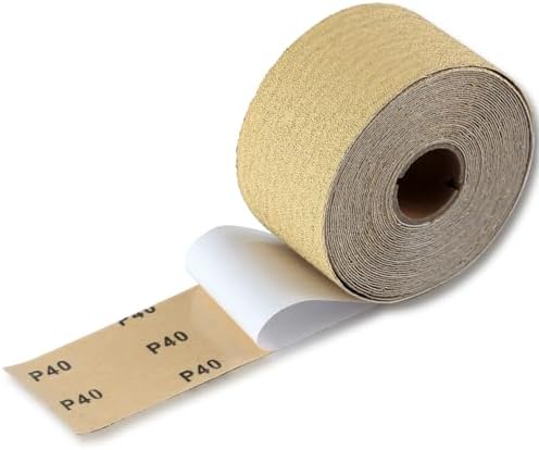 SPEEDWOX 40 Grit Sandpaper Roll Self Adhesive PSA Stickyback Sand Paper 2-3/4" Wide 10 Yard Long Sandpaper Sheets for Automotive & Woodworking Air File Long Board Sanders Metal Plastic Sanding Blocks