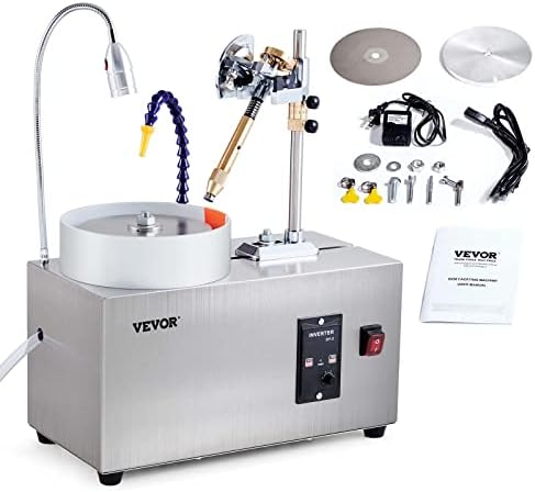 VEVOR Gem Faceting Machine, 180W Jade Grinding Polishing Machine 0-2980RPM Adjustable Rotating Speed, Rock Jewel Angle Polisher with Precise Mechanical Manipulator & Scale Gem Jade Stone Crystal