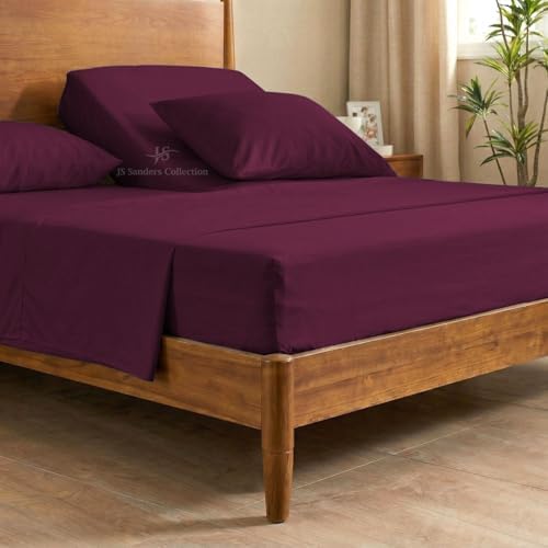 JS Sanders Collection Split Head Sheet Set 4PC King Size, Wine