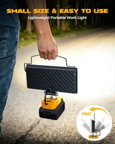 MtiolHig Cordless LED Work Light Compatible with Dewalt 20V Battery - Flood Construction Light Emergency Portable for Work Shop | Car Repair | Outdoor - 145W 14500Lumen with USB & Type-C(Tool Only)
