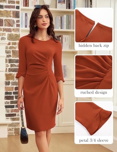 GRACE KARIN Work Dresses for Women 3/4 Sleeve Sheath Business Dress