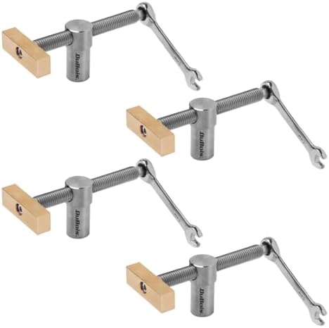 DuBois 51059-P2 Bench Dog Clamps for 3/4" (19mm) Dog Hole | Low-Profile Workbench Angle Adjustable Screw Clamp Stoppers, 4 PK