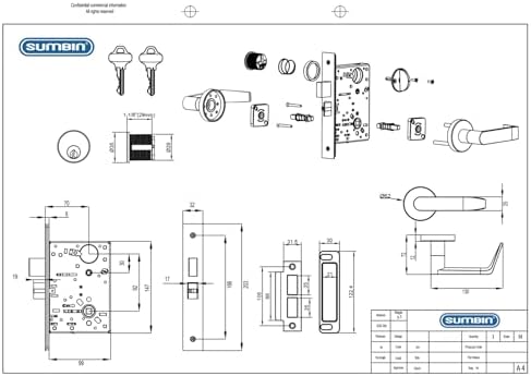 Commercial Mortise Lock Door Handle Lever Set for Corridor Door F13
