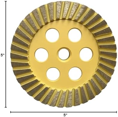 5" Grinding Wheels for Concrete, Granite, and Marble, #60/80 Grit