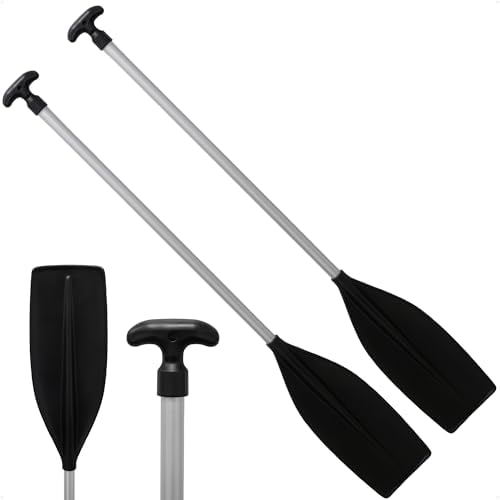 Five Oceans 4-Feet Canoe Paddle - Boat Paddle, T-Handle Oar Paddle for Canoe, Kayak and Small Boats - Corrosion-Resistant Floating Boat Paddles Marine-Grade Aluminum & Heavy-Duty Plastic | Aluminum Shaft & High Impact Plastic Blade