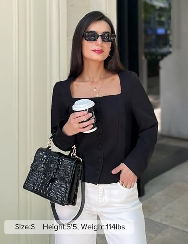 ZESICA Women's Business Casual Fitted Blazers Office Outfits
