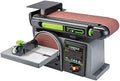 Genesis GBDS430 Benchtop Belt & Disc Sander | 4 × 36-Inch Tilting Sanding Belt | 6-Inch Sanding Disc | 4.3A Induction Motor | Cast-Aluminum Tilting Table | Miter Gauge