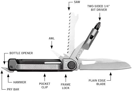 Gerber Armbar Trade EDC Pocket Knife Multitool with Bottle Opener, Onyx