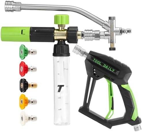 Tool Daily Pressure Washer Short Gun with Mini Foam Cannon Dual Connector