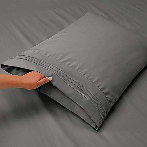 JS Sanders Affordable Microfiber 6 PC Bed Sheet Set, 820 Thread Count - King Size, Gray