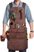 Woodworking Apron for Men, Shop Apron Bib Work Apron with 9 Tool Pockets