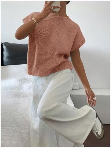 SOLY HUX Women's Short Sleeve Business Casual Sweater