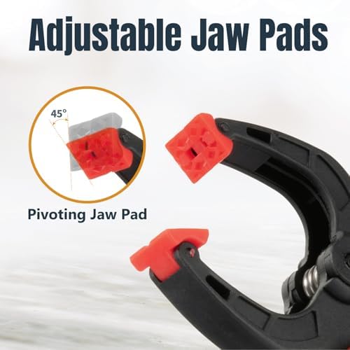POWERTEC Mini Spring Clamps Set - Case of 120 Plastic Clips with 1-Inch Opening and Pivoting Jaw Pad, Ideal for Backdrop Clips, Pool Covers, DIY Projects, and Woodworking (71018-Case12)