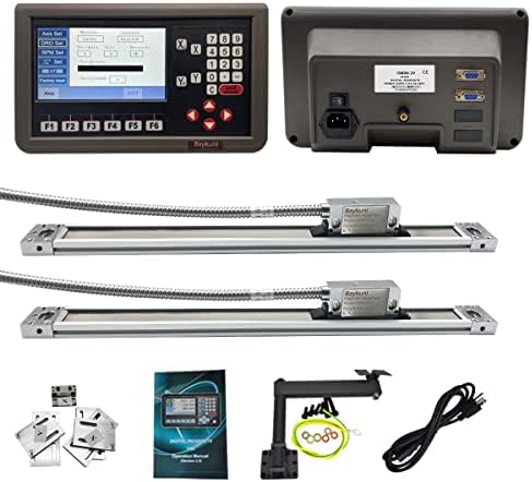 Large LCD Screen Lathe DRO 2 Axis Digital Readout Display Counter Magnetic Scale 320mm(12") 620mm (24") for Lathe Mill Milling Millings Machine Tools